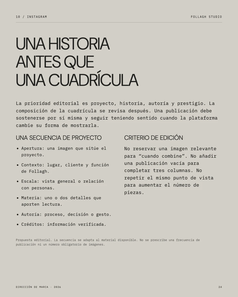 Manual de Follagh: criterio editorial para Instagram